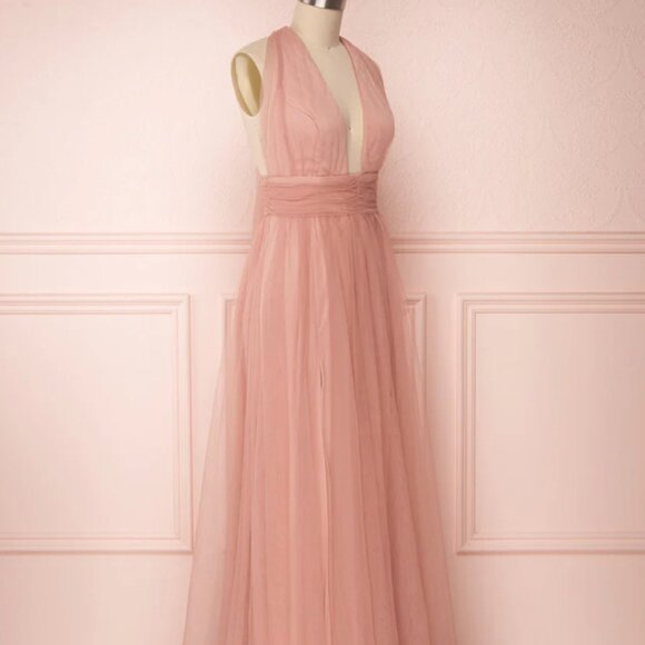 Elegant Backless Pink Dress - Picture 13 of 16